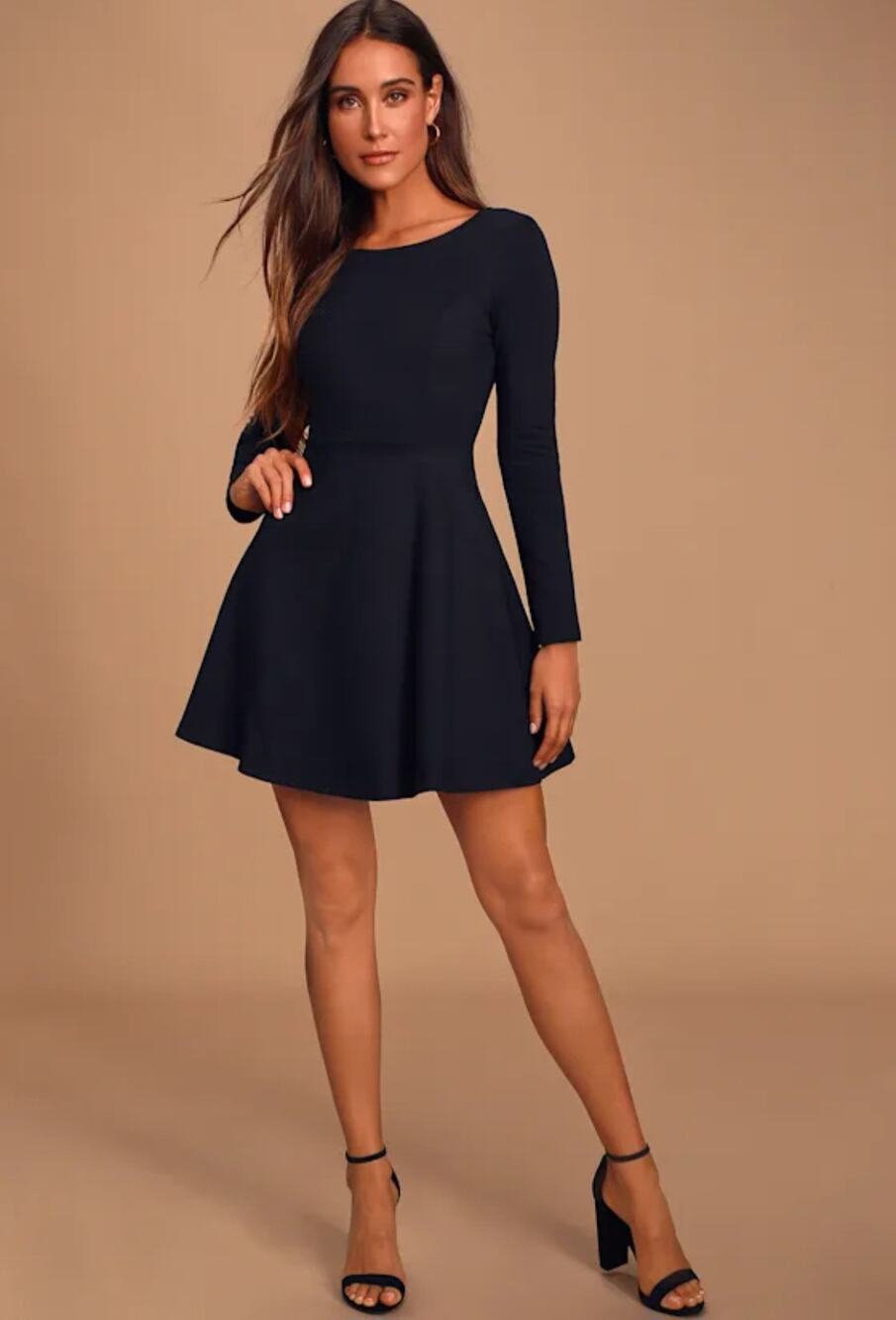 NWT Lulus Forever Chic Black Long Sleeve Dress XL